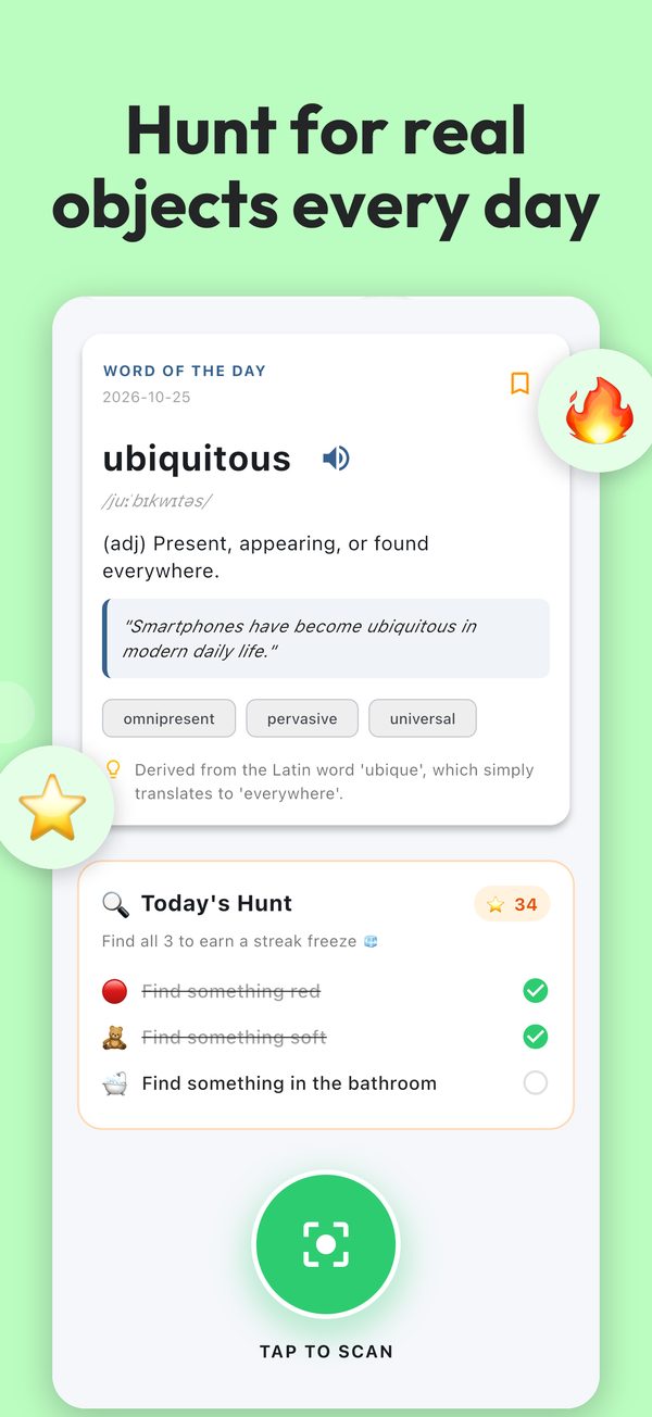 Daily scavenger hunt with quests